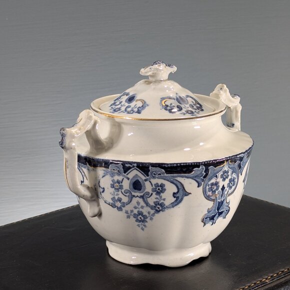 Antique Art Nouveau covered storage jar by Myott Son & Co England Marlboro - Picture 4 of 9